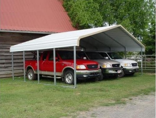 24 Ft Wide Metal Carports Outdoor Garage Shelters Canopy Cover Kits